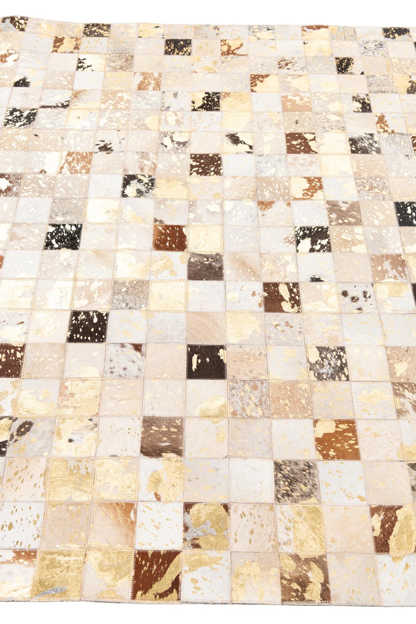 5' x 8' Cowhide Leather Rug