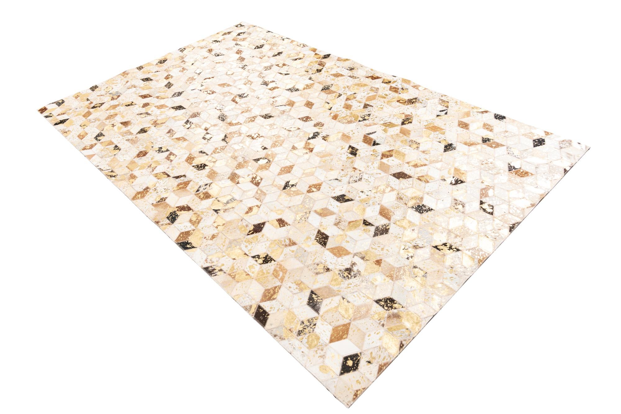 5' x 8' Cowhide Leather Rug