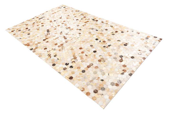 5' x 8' 2 Cowhide Leather Rug