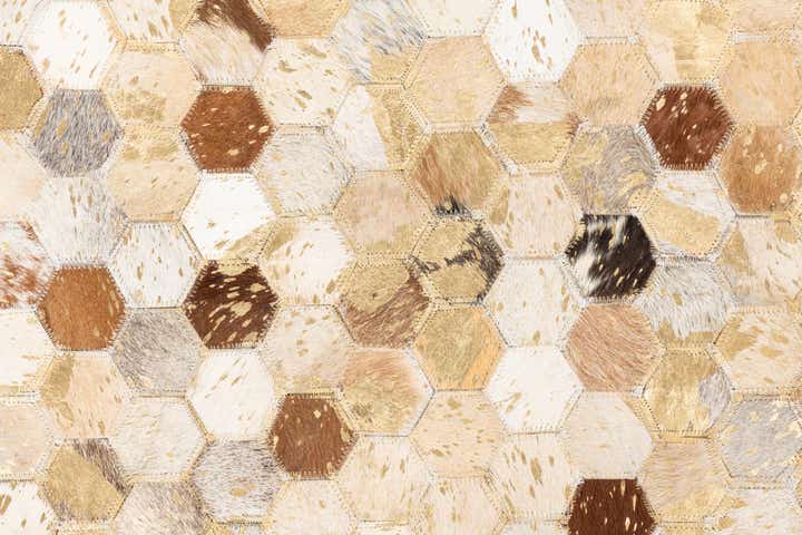 5' x 8' 2 Cowhide Leather Rug