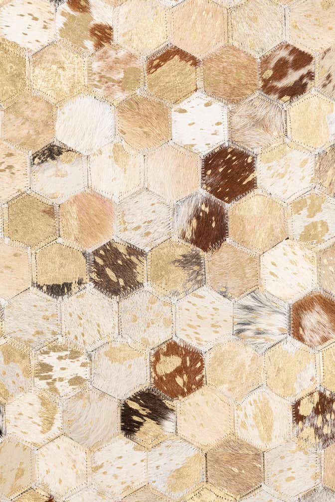 5' x 8' 2 Cowhide Leather Rug