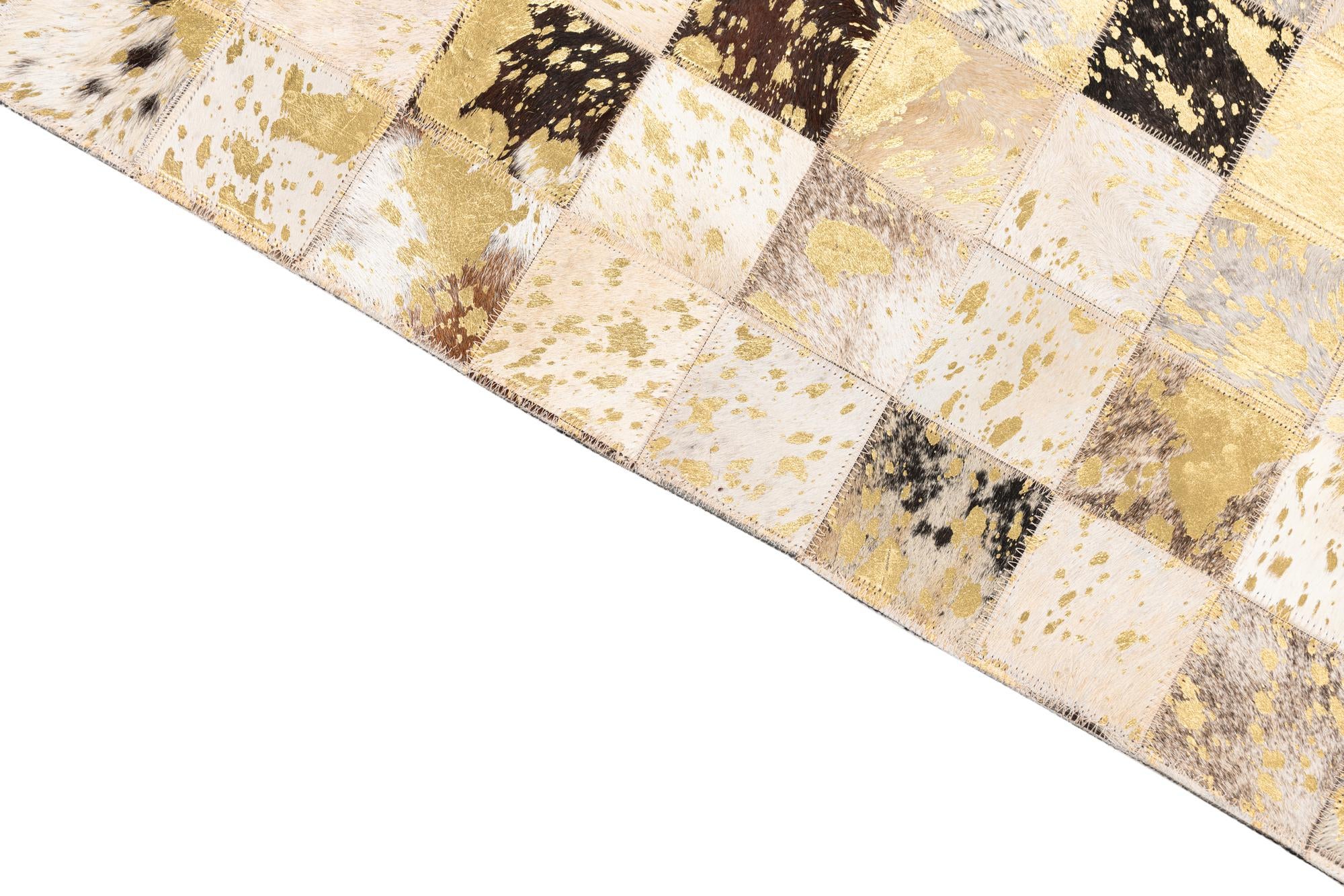 5' x 8' 1 Cowhide Leather Rug