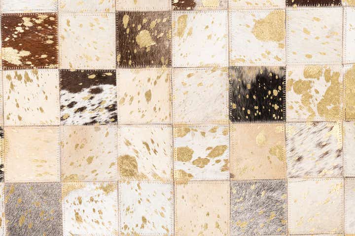 5' x 8' 1 Cowhide Leather Rug