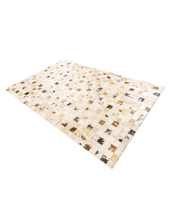 5' 1 x 8' Cowhide Leather Rug