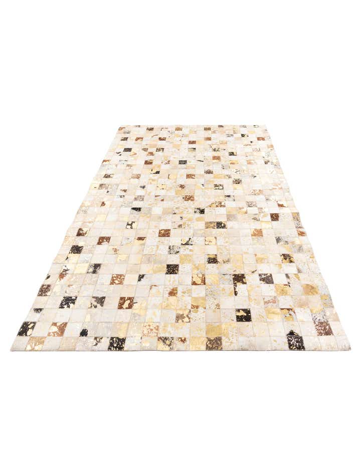 5' 1 x 8' Cowhide Leather Rug