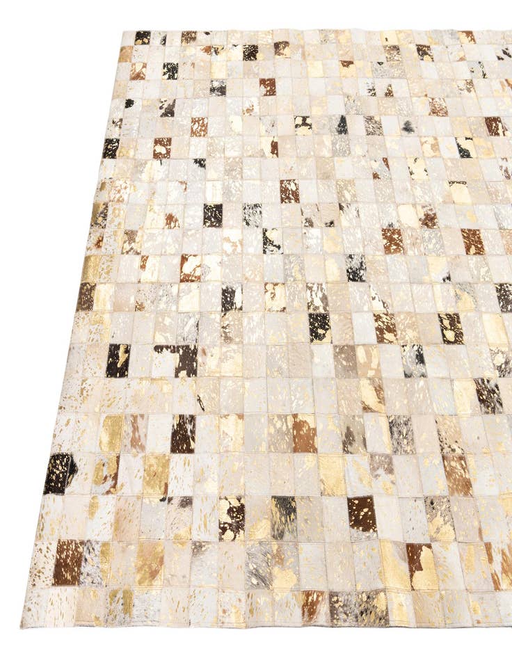 Detail image of 5' 1 x 8' Cowhide Leather Rug