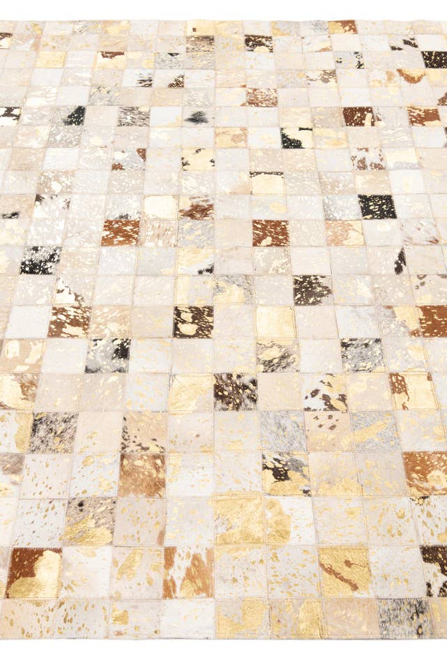 Detail image of 5' 1 x 8' Cowhide Leather Rug