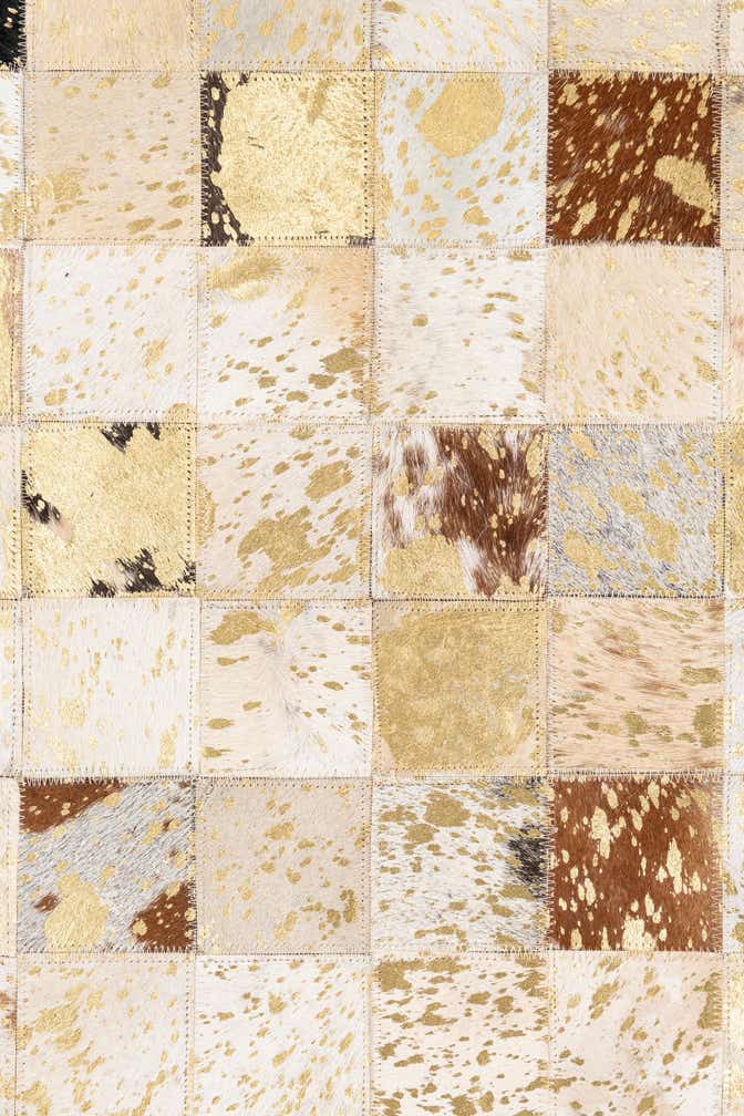 5' 1 x 8' Cowhide Leather Rug