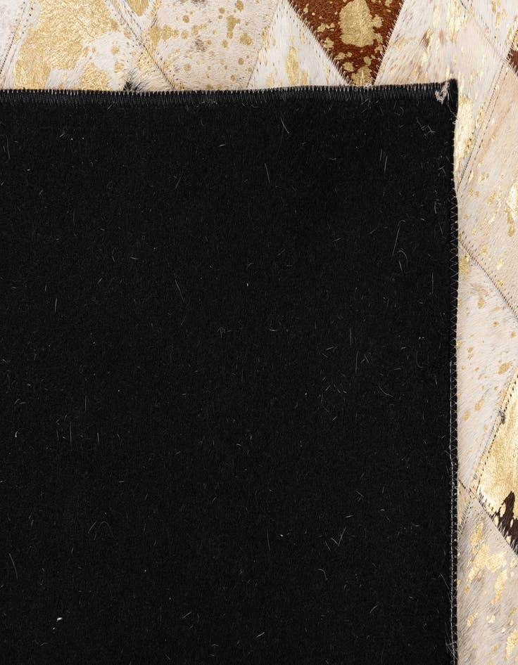 Detail image of 5' 1 x 8' Cowhide Leather Rug