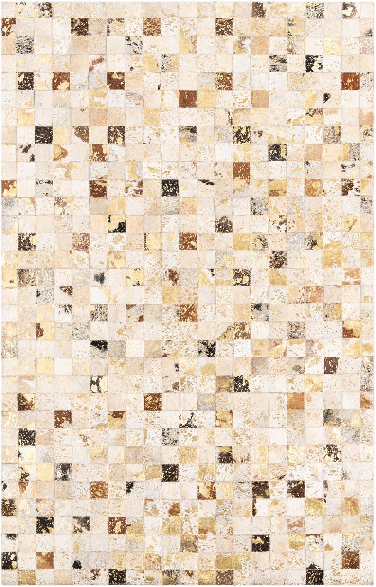 5' 1 x 8' Cowhide Leather Rug