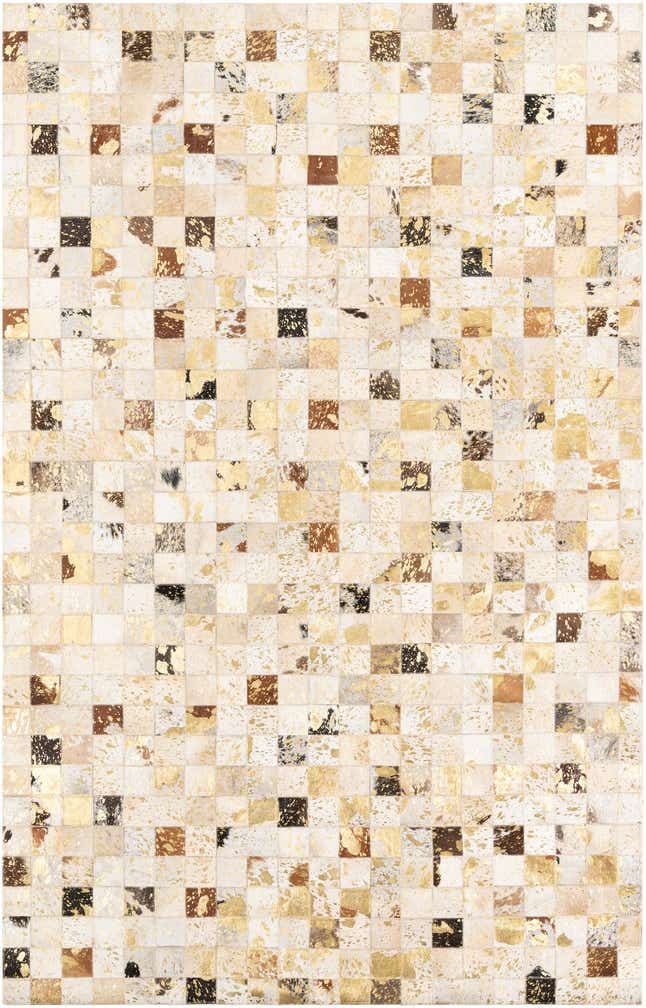 5' 1 x 8' Cowhide Leather Rug