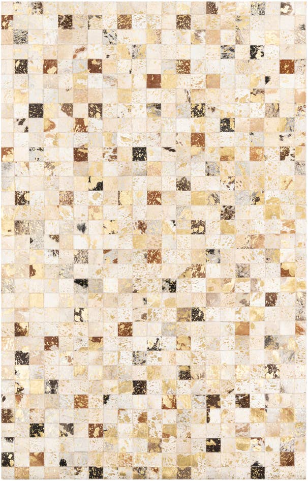 Detail image of 5' 1 x 8' Cowhide Leather Rug