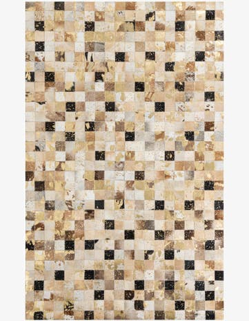 5' 1 x 8' Cowhide Leather Rug