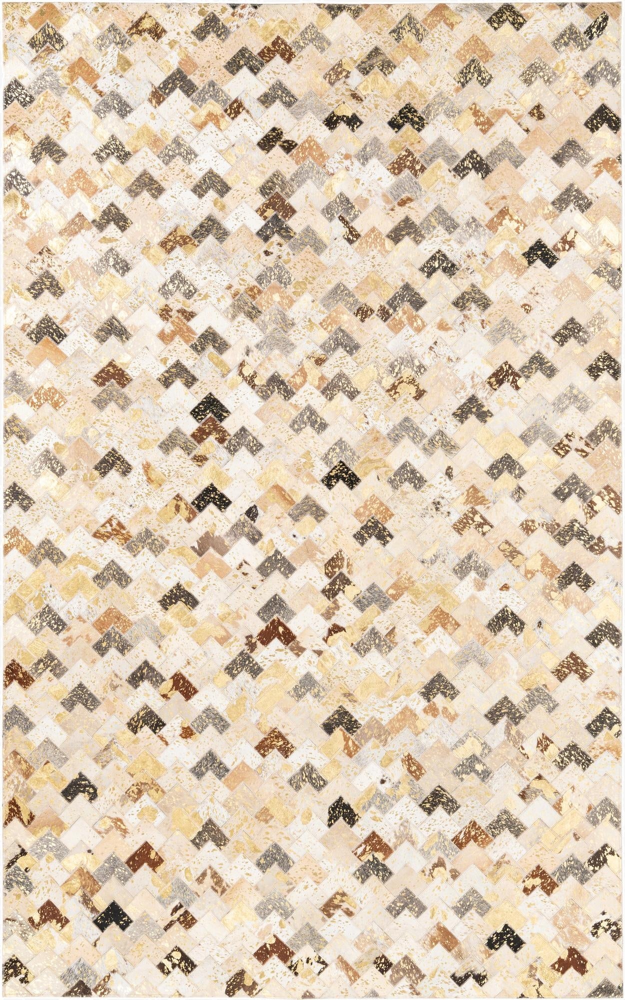 5' x 7' 10 Cowhide Leather Rug