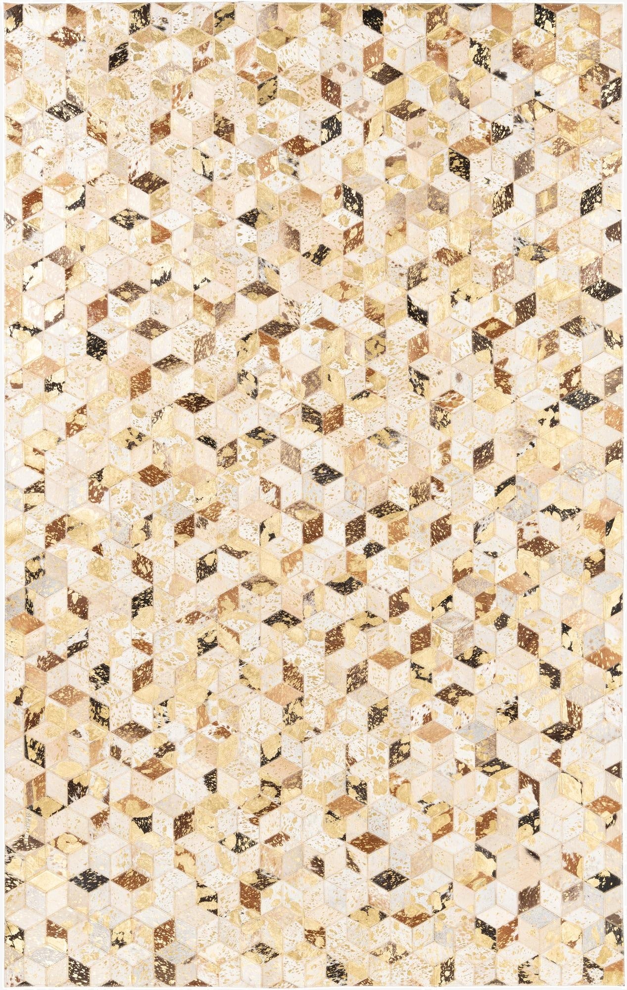 5' x 7' 10 Cowhide Leather Rug