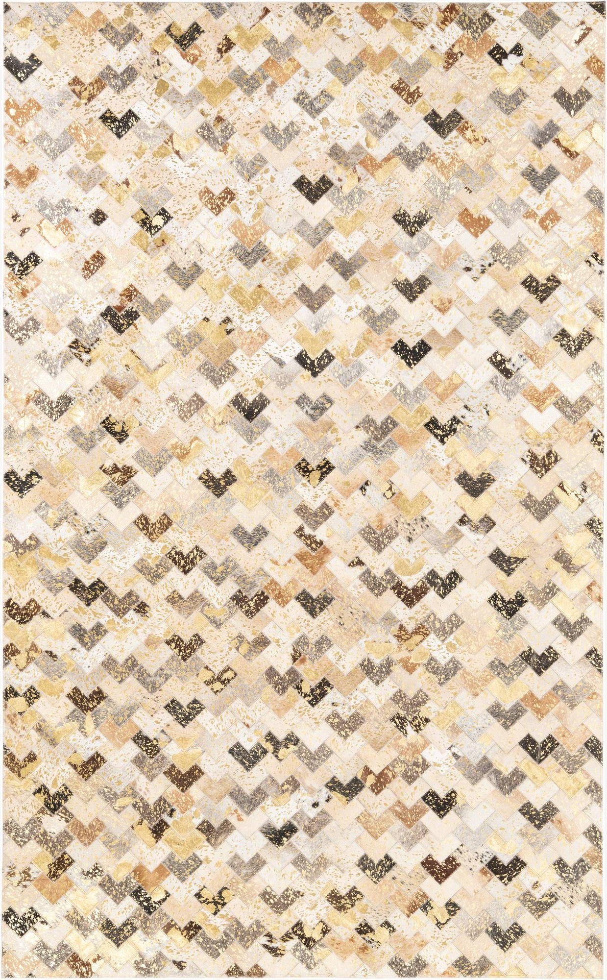 4' 10 x 8' Cowhide Leather Rug