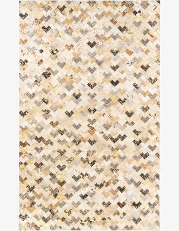 4' 10 x 8' Cowhide Leather Rug