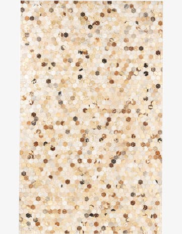 5' x 8' 2 Cowhide Leather Rug