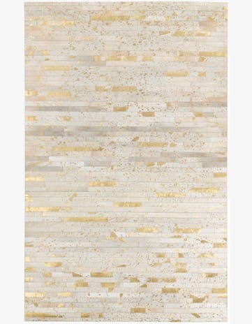 5' 1 x 8' Cowhide Leather Rug