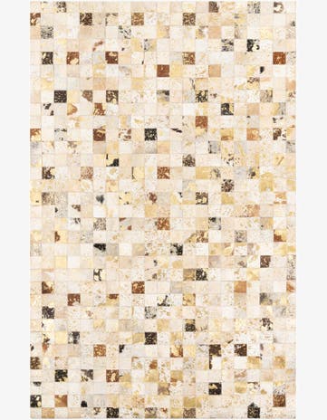 5' 1 x 8' Cowhide Leather Rug