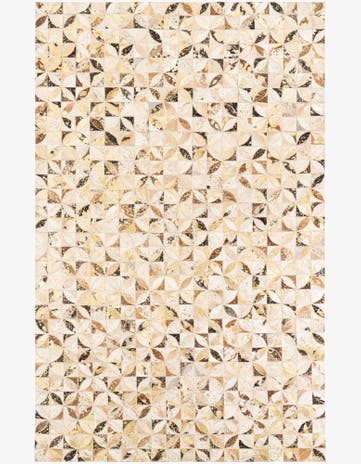 5' x 7' 9 Cowhide Leather Rug