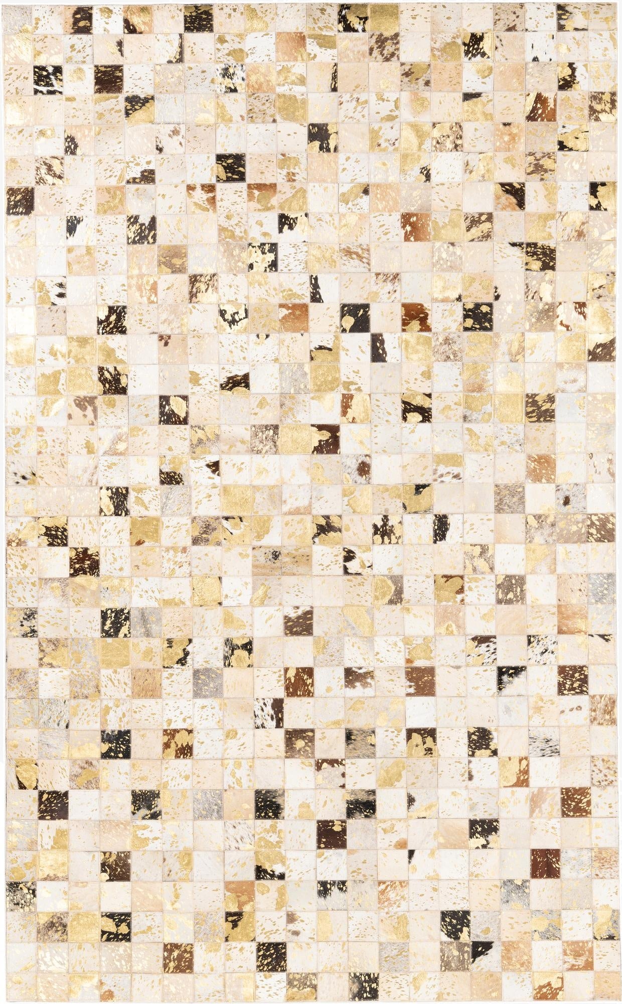 5' x 8' 1 Cowhide Leather Rug