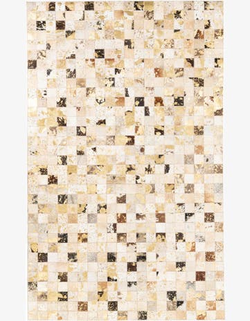 5' x 8' 1 Cowhide Leather Rug