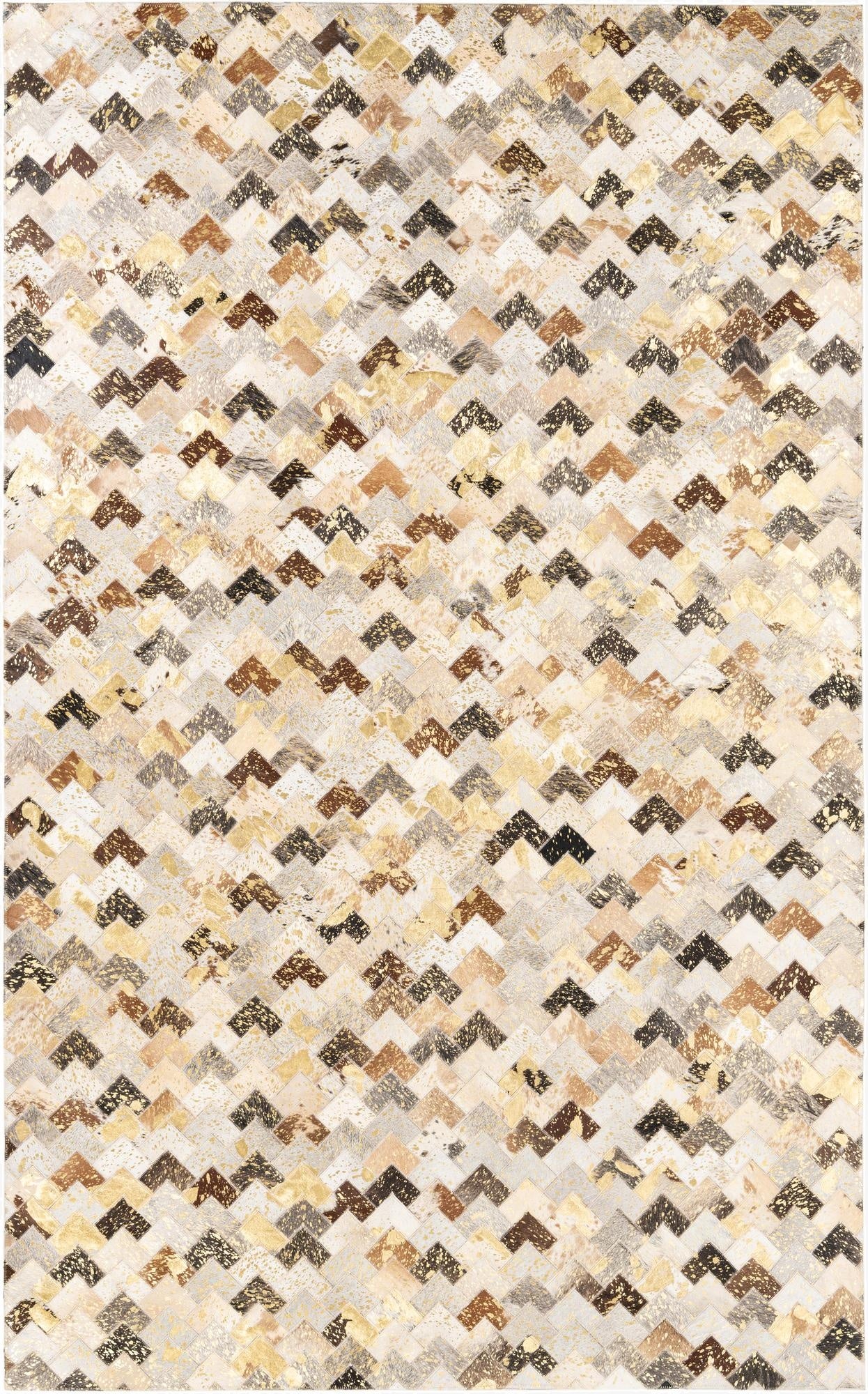 5' x 8' 1 Cowhide Leather Rug