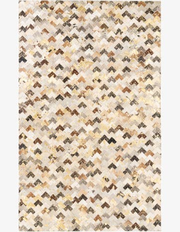 5' x 8' 1 Cowhide Leather Rug