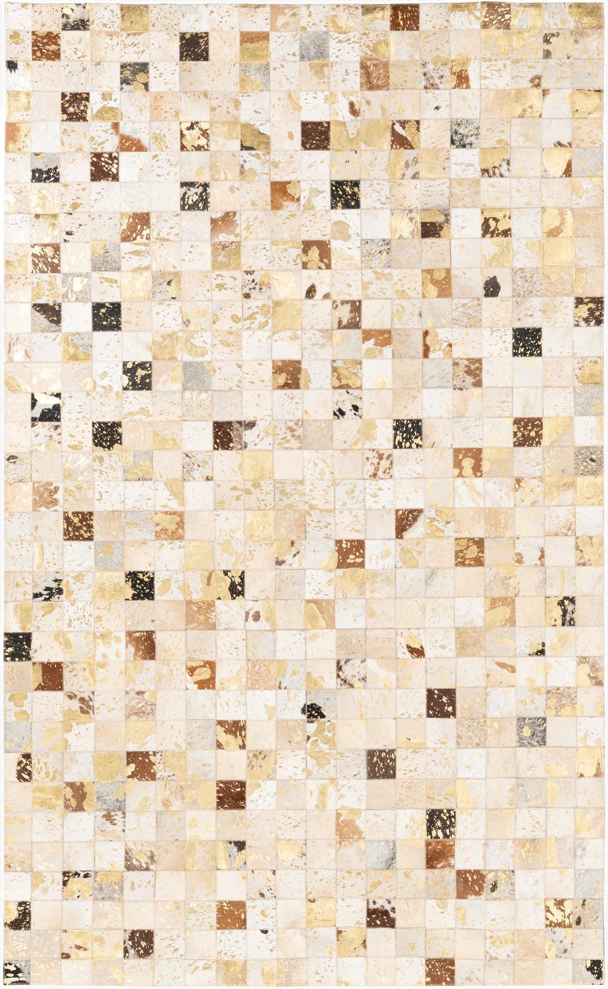 4' 10 x 8' Cowhide Leather Rug
