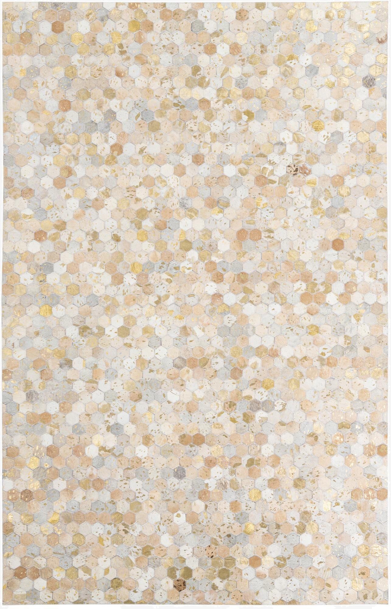 5' 2 x 8' Cowhide Leather Rug