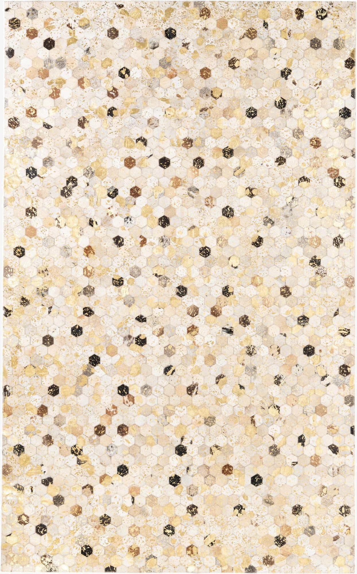 5' x 8' 1 Cowhide Leather Rug