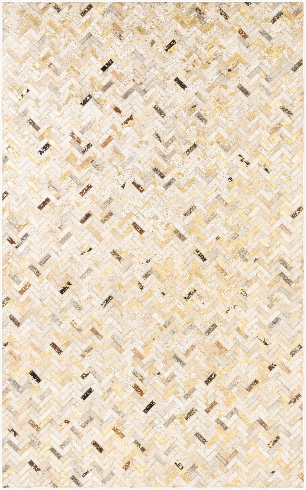 5' x 8' 2 Cowhide Leather Rug