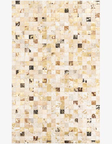 4' 10 x 8' Cowhide Leather Rug
