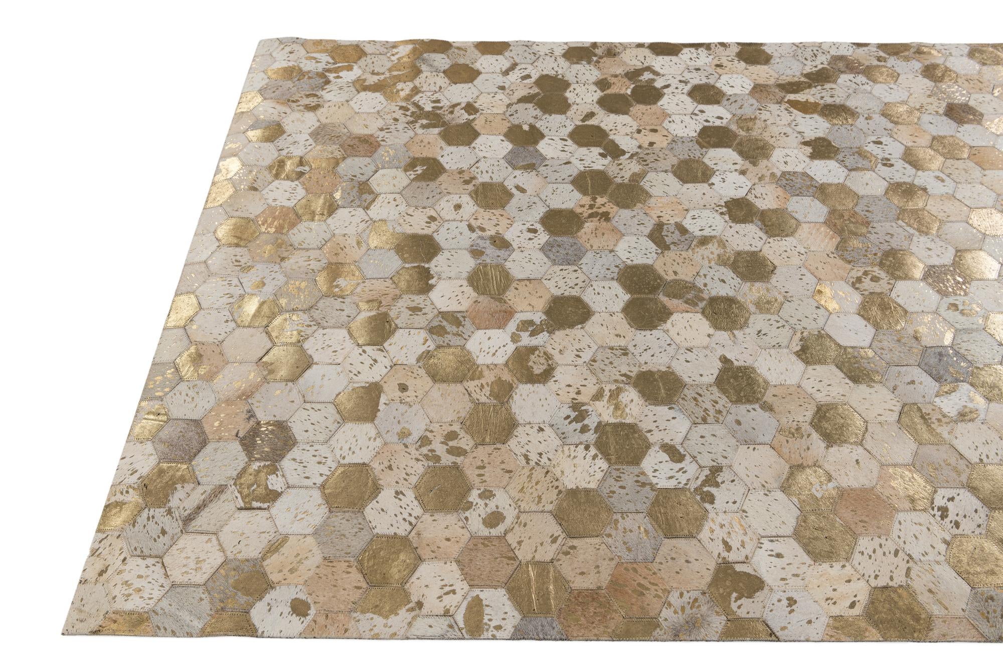 4' 10 x 7' 5 Cowhide Stocks Rug
