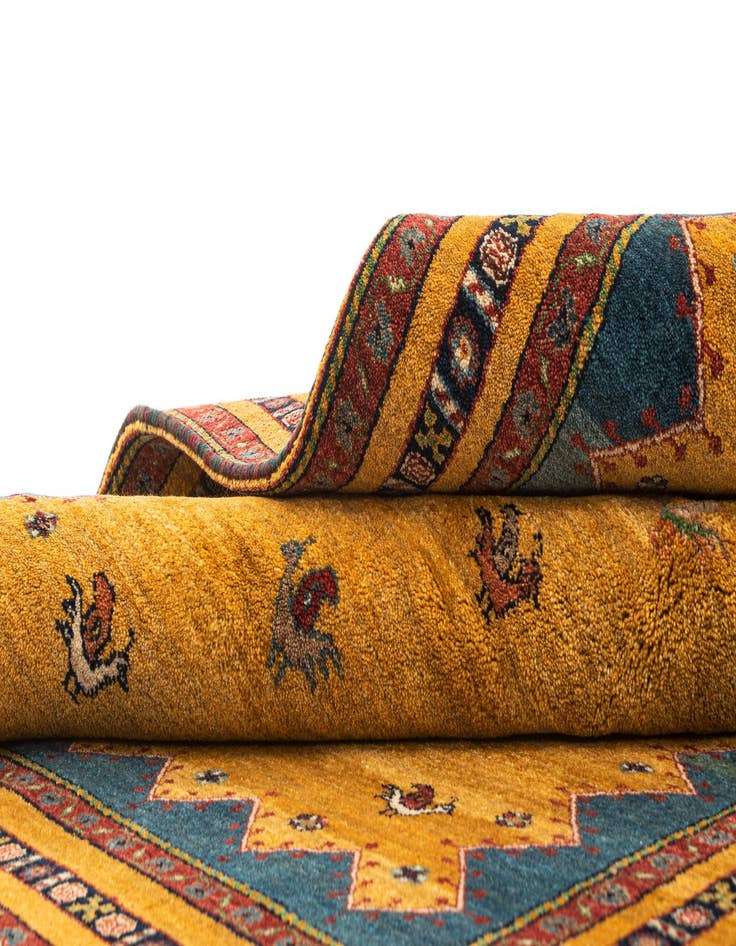 Detail image of 4' 7 x 6' 10  Hand Knotted Gabbeh Wool Rug