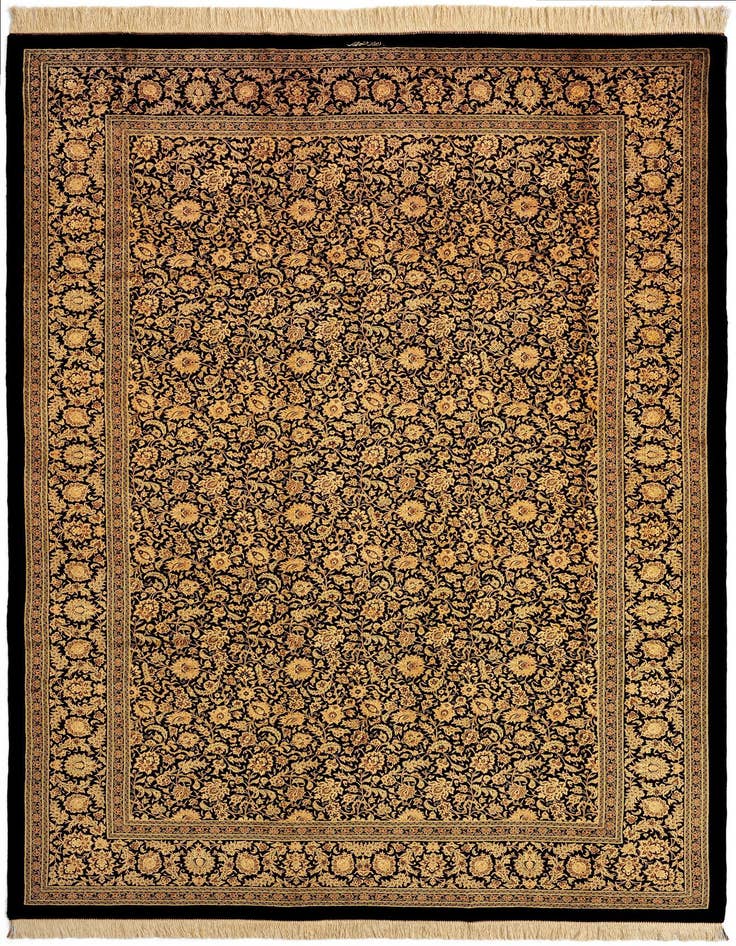 Detail image of 6' 7 x 9' 9 Ghom Silk Rug
