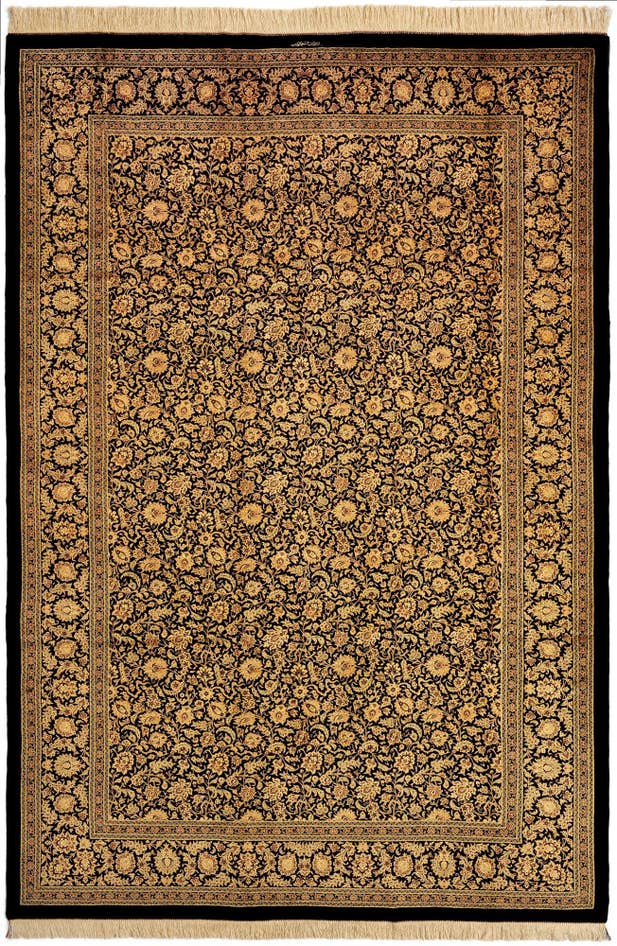 Detail image of 6' 7 x 9' 9 Ghom Silk Rug