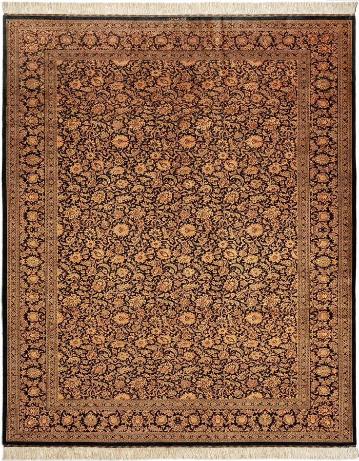 Detail image of 6' 5 x 9' 7 Ghom Silk Rug