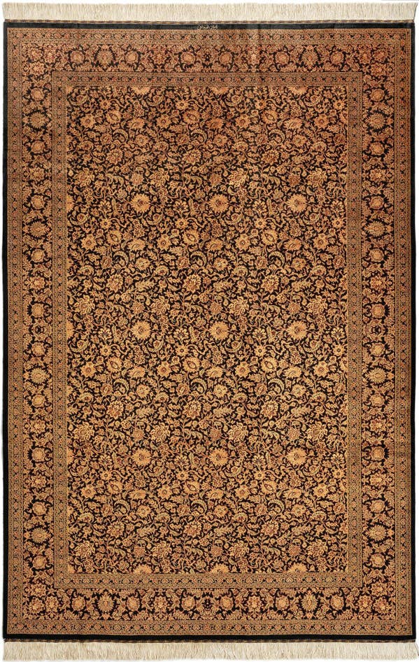 Detail image of 6' 5 x 9' 7 Ghom Silk Rug