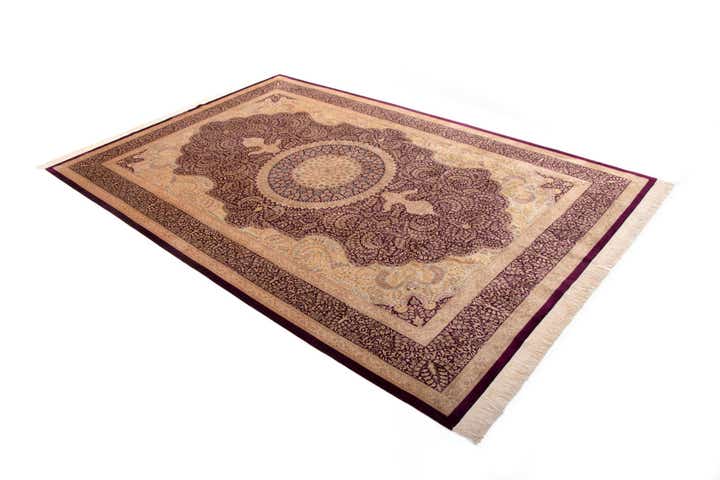 200cm x 295cm Handgeknüpft Ghom Silk Persisch Teppich