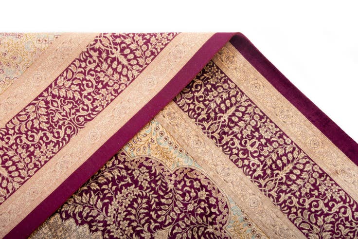 Detailansicht von 200cm x 295cm Handgeknüpft Ghom Silk Persisch Teppich