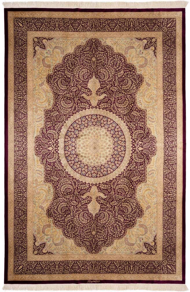 200cm x 295cm Handgeknüpft Ghom Silk Persisch Teppich