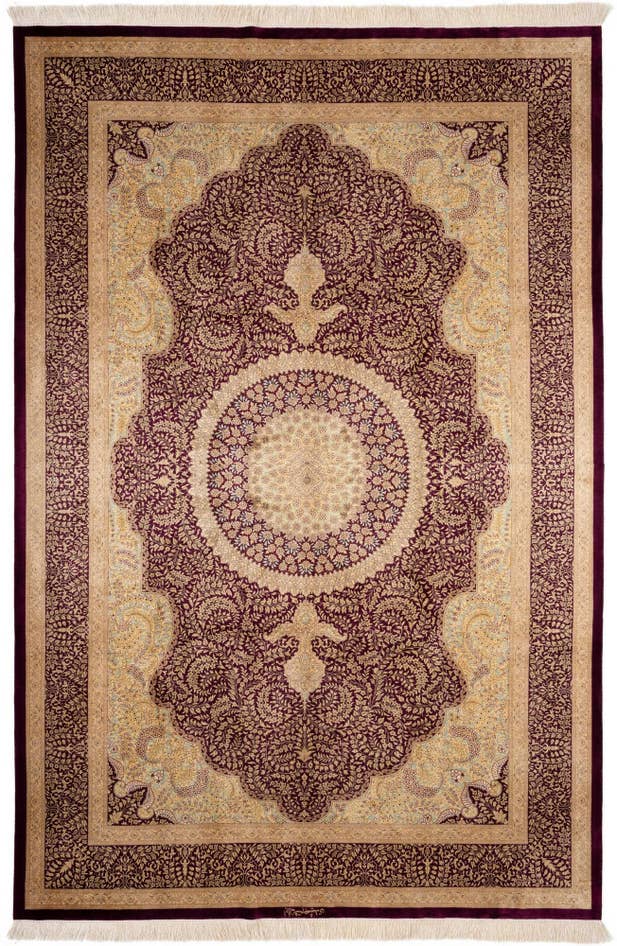 Detailansicht von 200cm x 295cm Handgeknüpft Ghom Silk Persisch Teppich