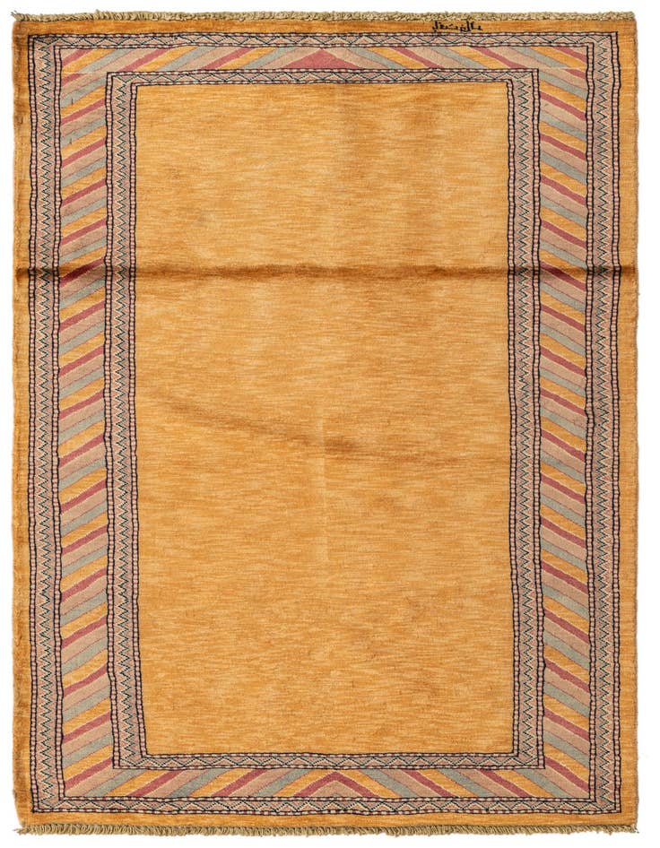 Detail image of 3' 2 x 5' 3 Hand Knotted Kashkuli Gabbeh Oriental Wool Rug