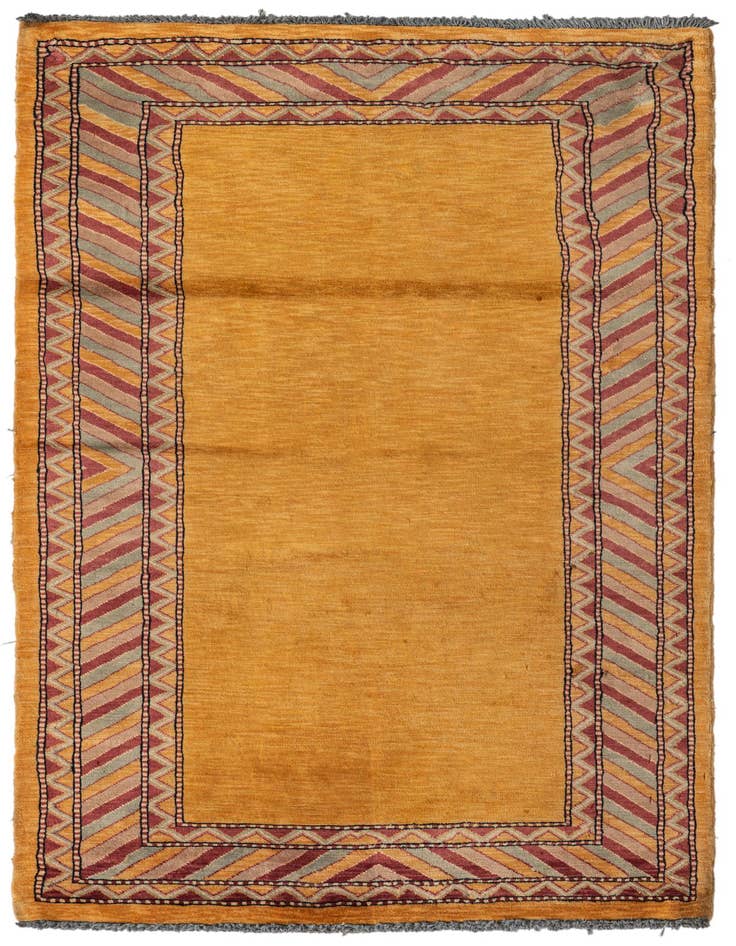 Detail image of 3' 2 x 5' 3 Hand Knotted Kashkuli Gabbeh Oriental Wool Rug