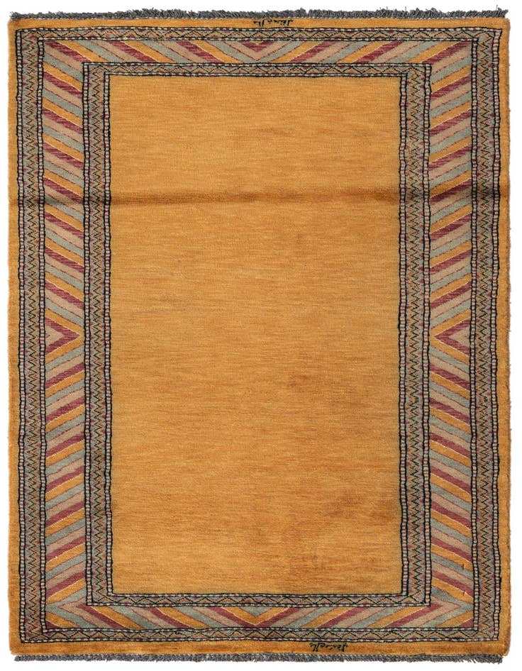 Detail image of 3' 2 x 5' 2 Hand Knotted Kashkuli Gabbeh Oriental Wool Rug