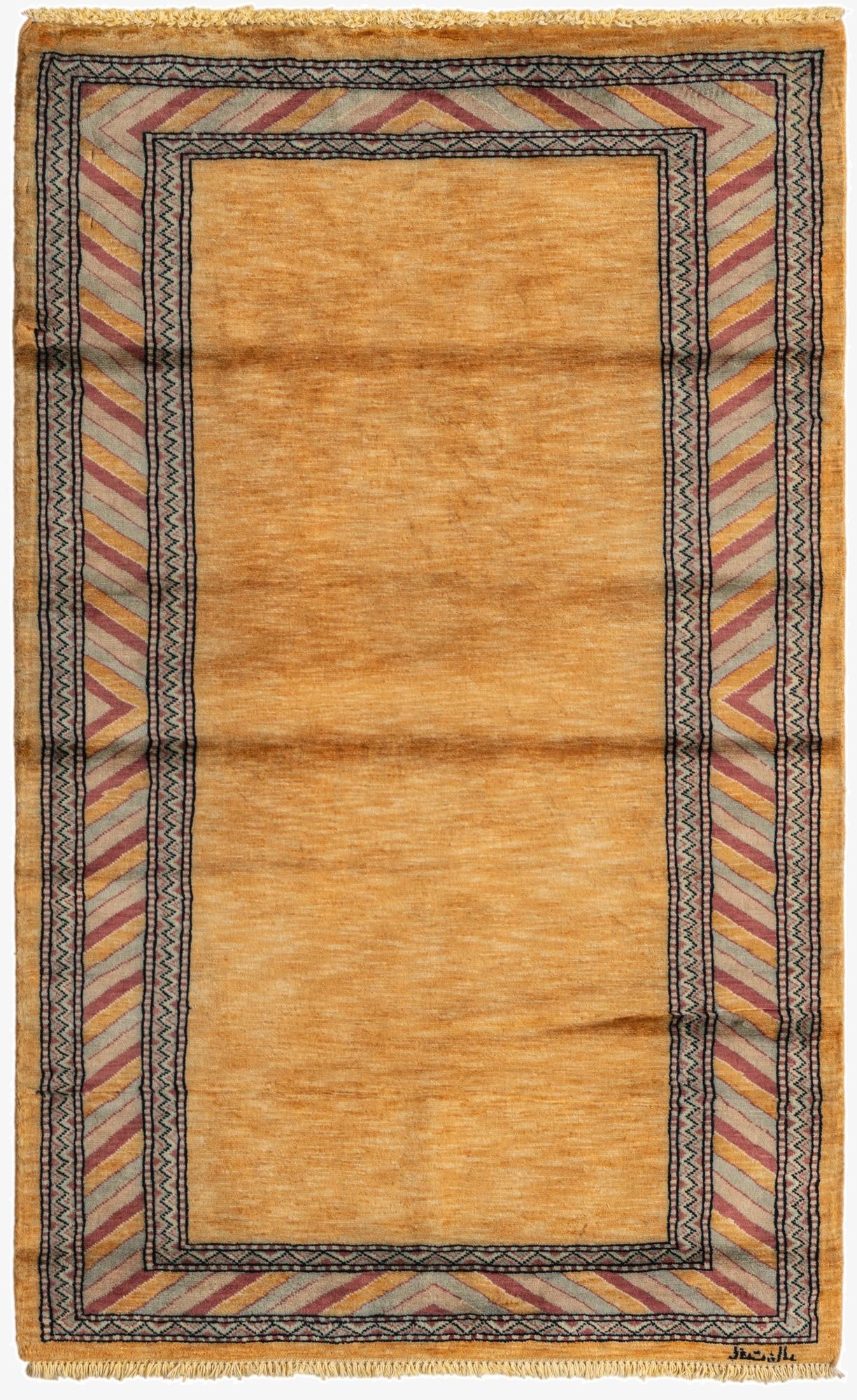 3' 2 x 5' 2  Hand Knotted Kashkuli Gabbeh Oriental Wool Rug