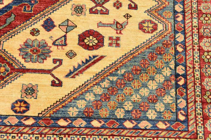 185cm x 250cm Handgeknoopt Kazak Vloerkleed