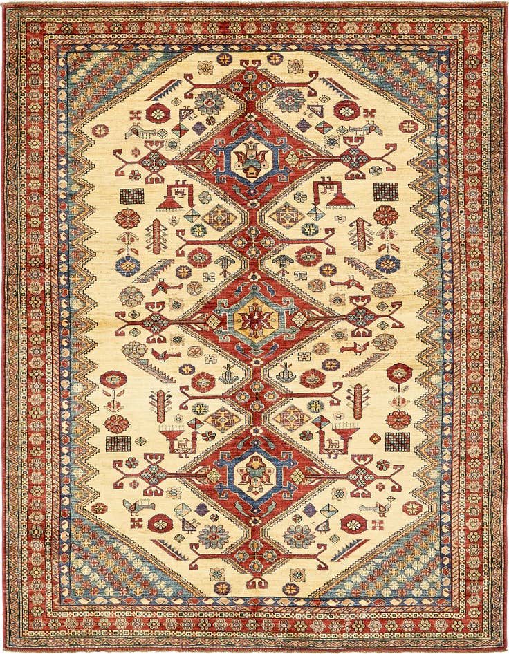 Detail image of 6' x 8' 3 Hand Knotted Kazak Rug